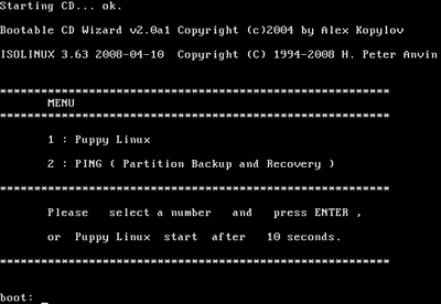 Puppy Linux 選択